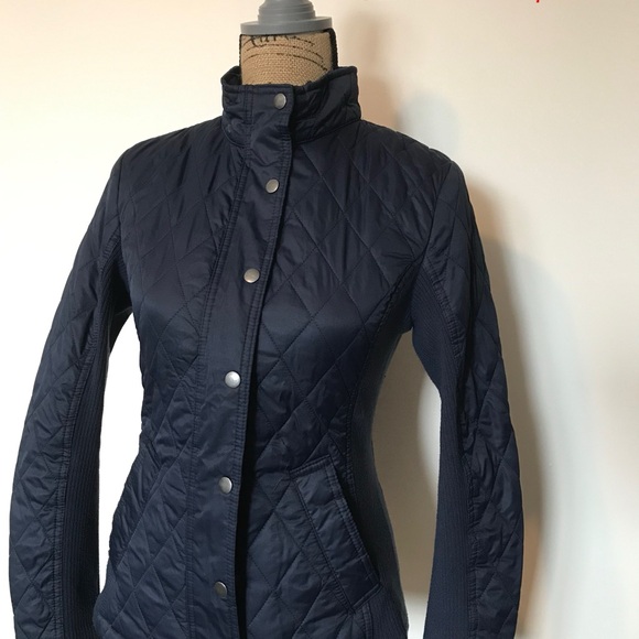 Women's Quilted Jacket - Navy - Picture 1 of 4